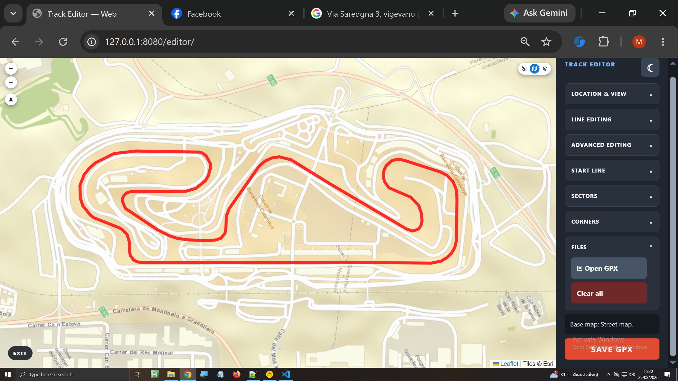 Complete circuit trace checked against street map imagery